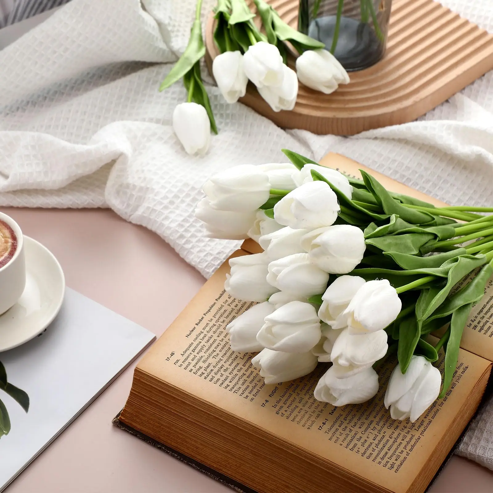 12 Stück Tulpen, künstliche Blumen, Kunstblumen, Muttertag, Valentinstag, Geschenke für Zuhause, Zimmer, Küche, Hochzeit, Tischdekoration – Detail 3