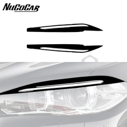 For BMW X5 F15 2014-2018 Piano Black Front Headlight Eyebrow Eyelid Eyelash Cover Car Exterior Accessories Decorative Stickers
