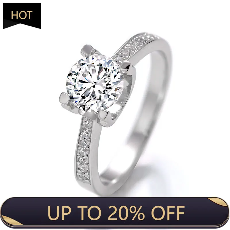 

Holycome 1ct D Color VVS1 Moissanite Rings for Women 925 Sterling Silver Plated Sparking Diamond Band GRA Luxury Jewelry Ring