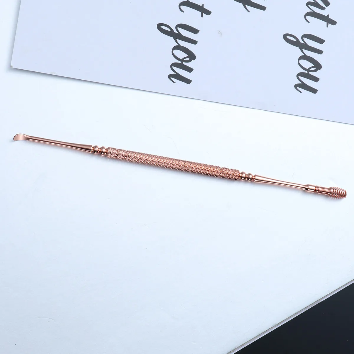 Double Head Stainless Steel Ear Scoop Earwax Extraction Tool Skid Resistant Comfortable Ear Pick Cleaner for Adult
