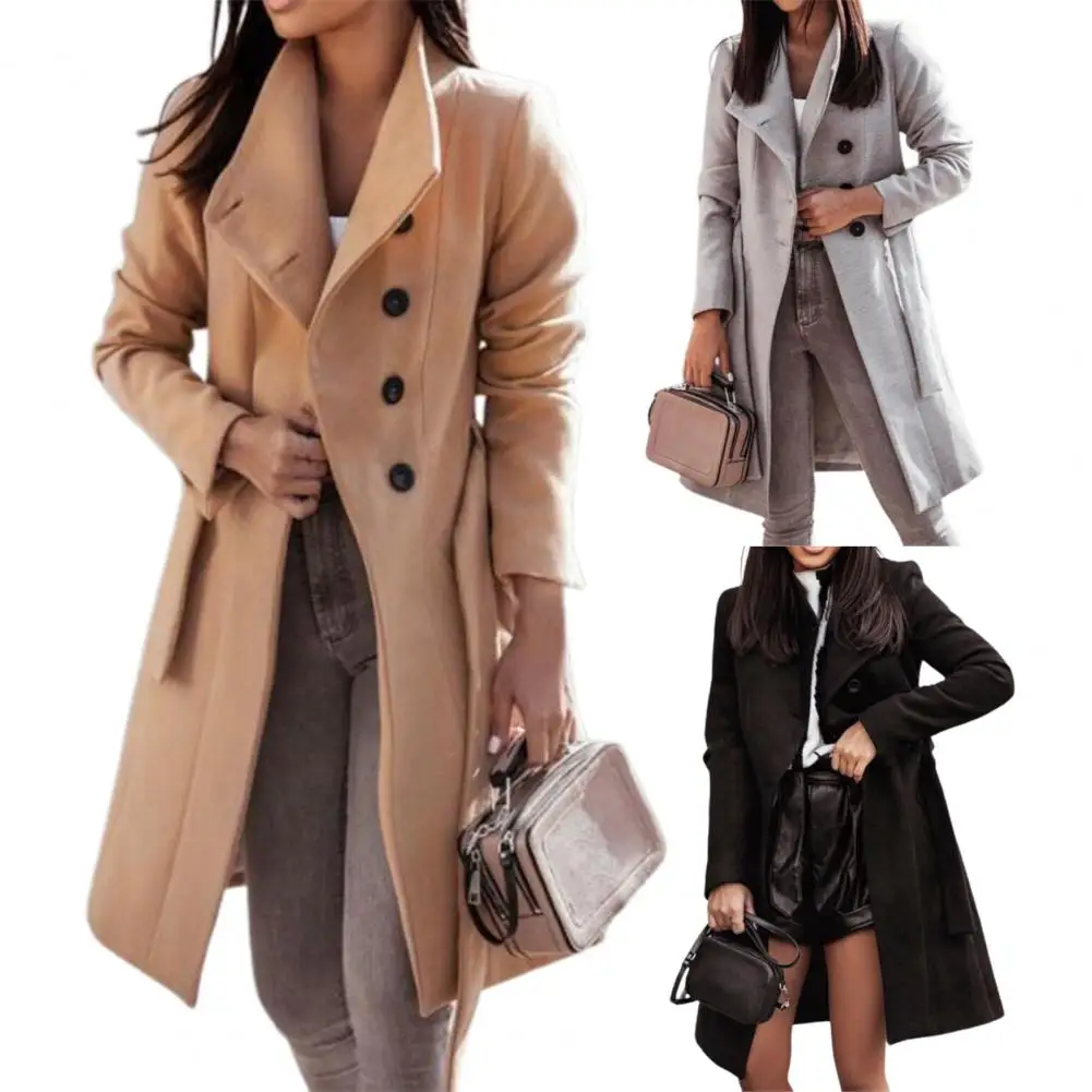 Casual Button Front Longline Coat 2023 autumn winter new fashion Woman clothes outifits Winter coat for women