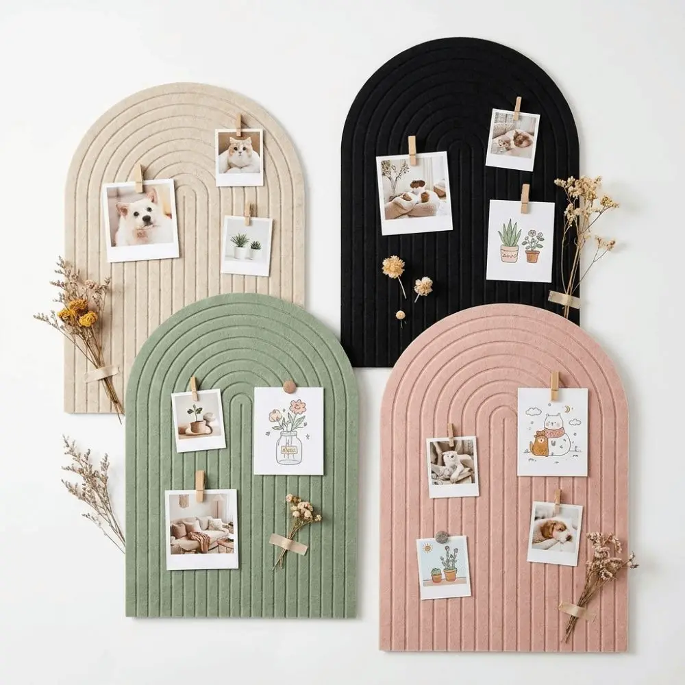 Durable Arched Felt Acoustic Panel Vertical Stripe Self Adhesive Felt Wall Panel Polyester Felt Photo Wall Sticker Wall Decor