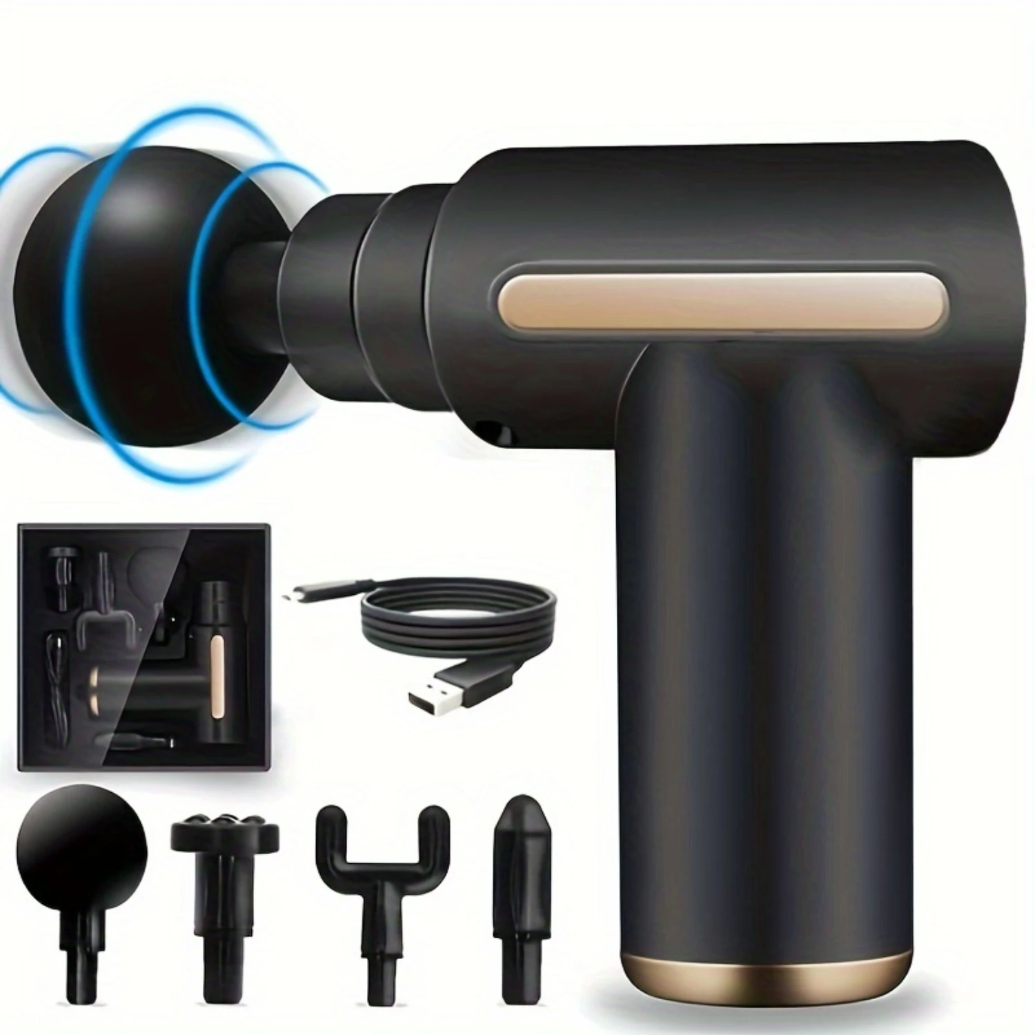 

Handheld Deep Tissue Massage Gun - Ultra-Quiet with Multiple Attachments - Ideal for Gym & Sports Enthusiasts, Valentines Day G