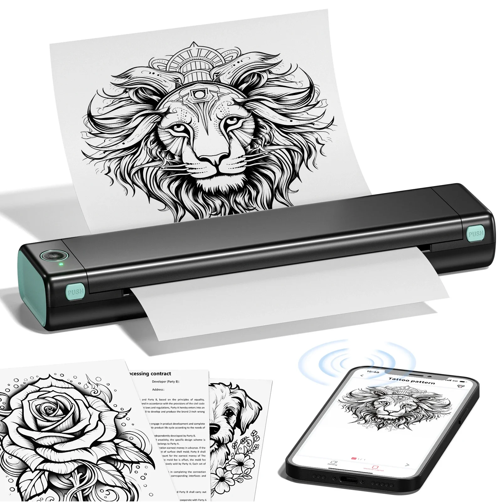 Good Helper for Artists Stencil Skin Phomemo M08F Temporary Tattoo Printer Mini Printer A4 Tattoo Paper size Thermal Portable