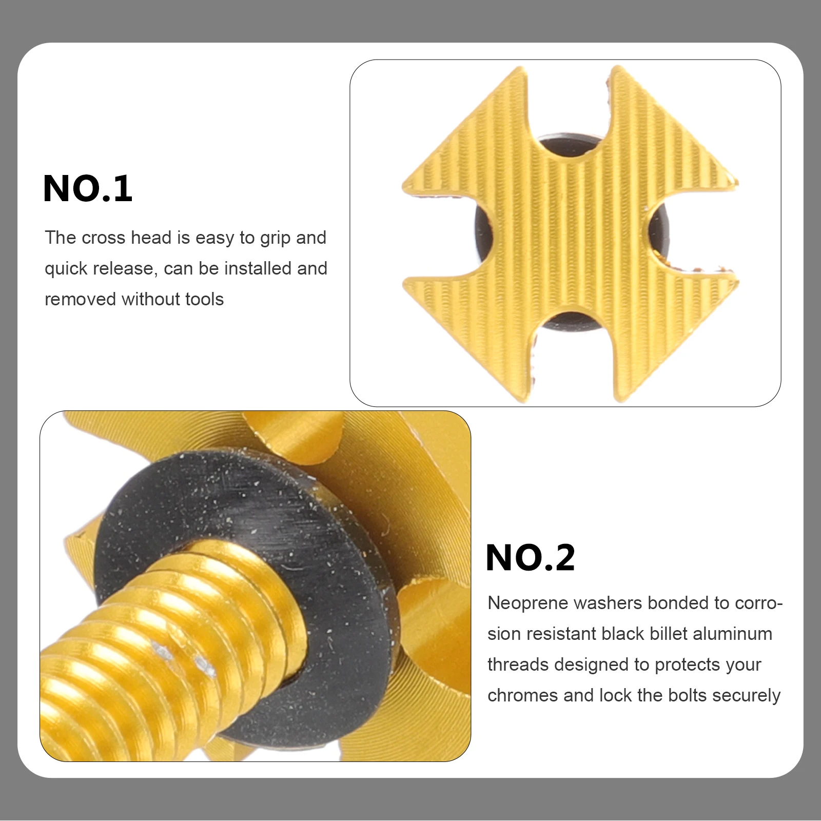 

2 Pcs Seat Screws Professional Motorbike Seats Thread Motorcycle Accessories Bolt for Aluminum Rear