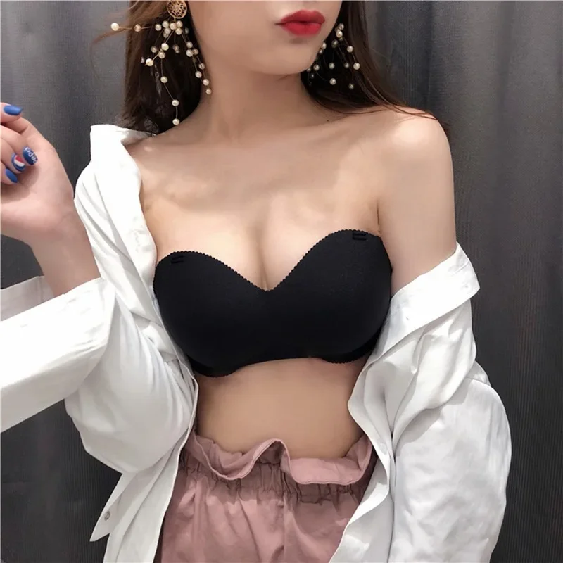 Strapless Invisible Sexy Bra Solid for Women Summer New Non-slip Sexy Push-up Comfortable Underwear for Dress Brasieres