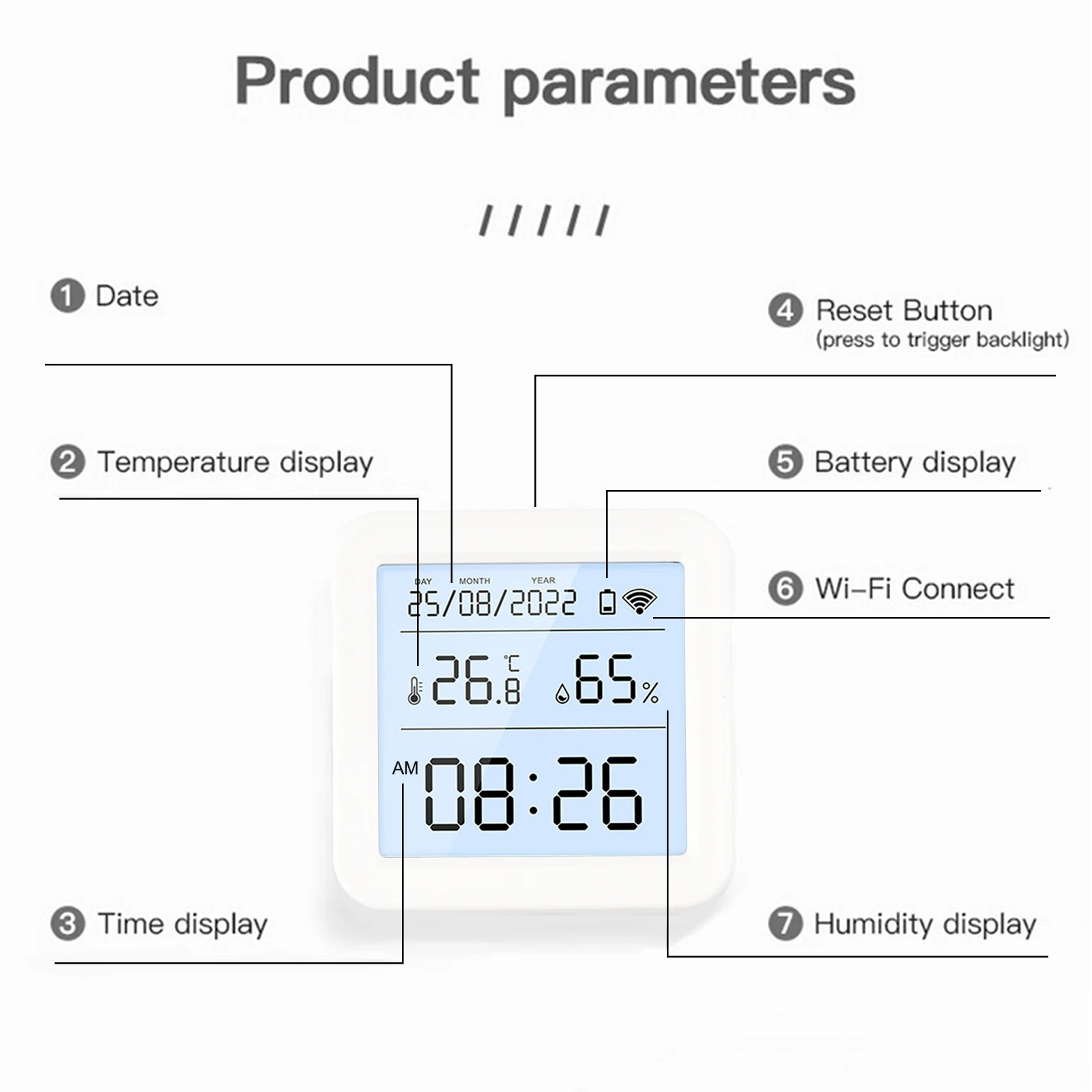 App Controlled Thermometer Hygrometer with Backlit Screen and Auto Calibration for Stable Environment Tracking