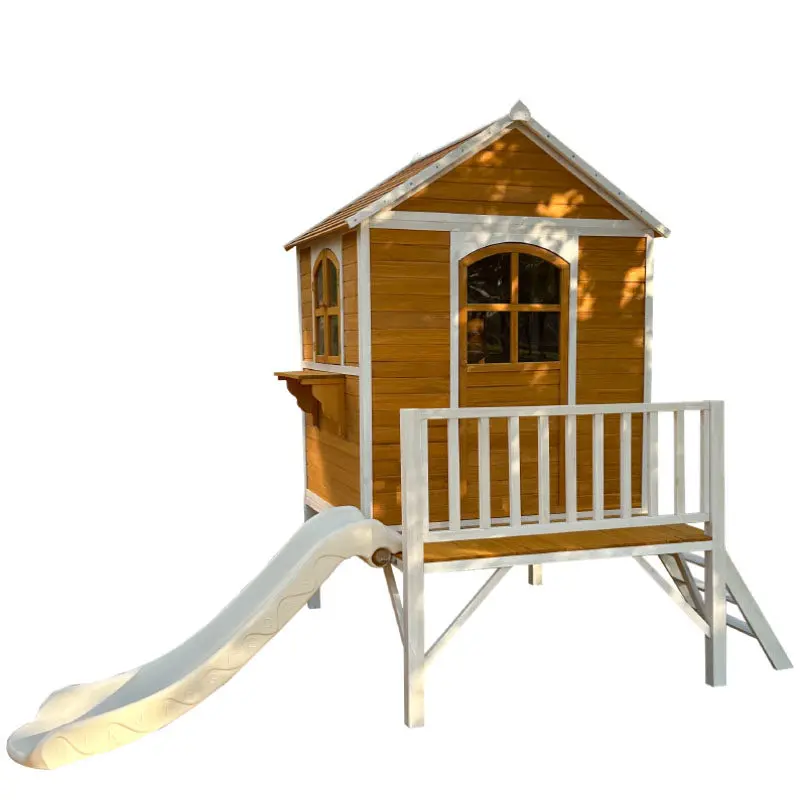 Kindergarten wooden house, outdoor slide, puzzle playground, playhouse, children's outdoor large treehouse, dollhouse