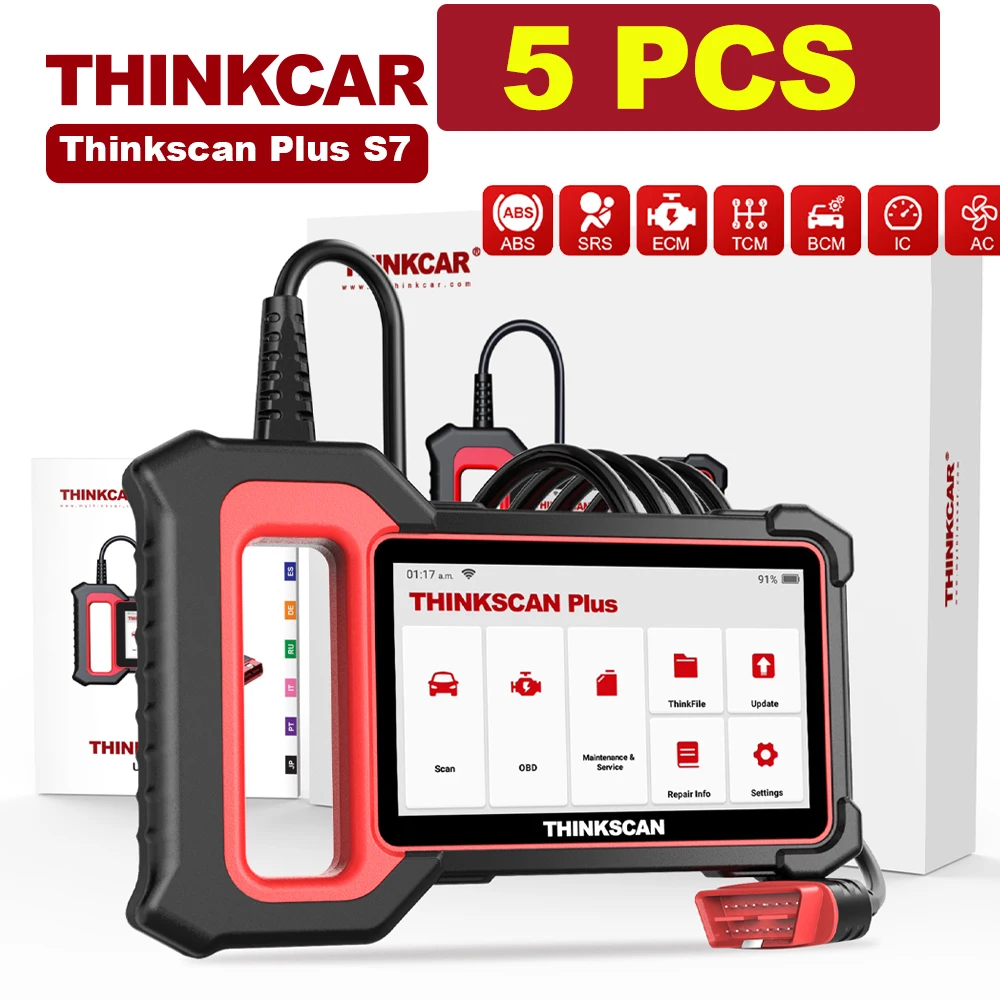 VIP Price 5pcs THINKCAR THINKSCAN Plus S7/S4/S6 OBD2 Diagnostic Tool Auto Code Reader OBD 2 Automotive Scanner Free Update