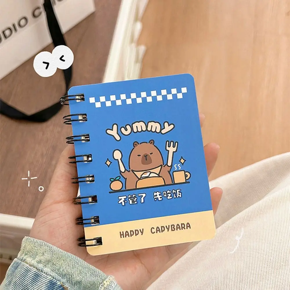 Multi-purpose Cute Capybara Coil Book Creative Portable Cartoon Notebook Multifunction 180 Degrees Error Word Book Birthday Gift