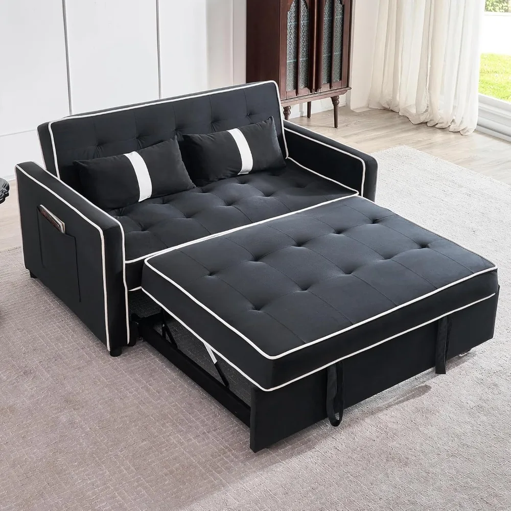 Sofá cama 3 en 1, sofá cama extraíble con respaldo ajustable, sofá cama para sala de estar, hogar o oficina, incluye 2 pocillos