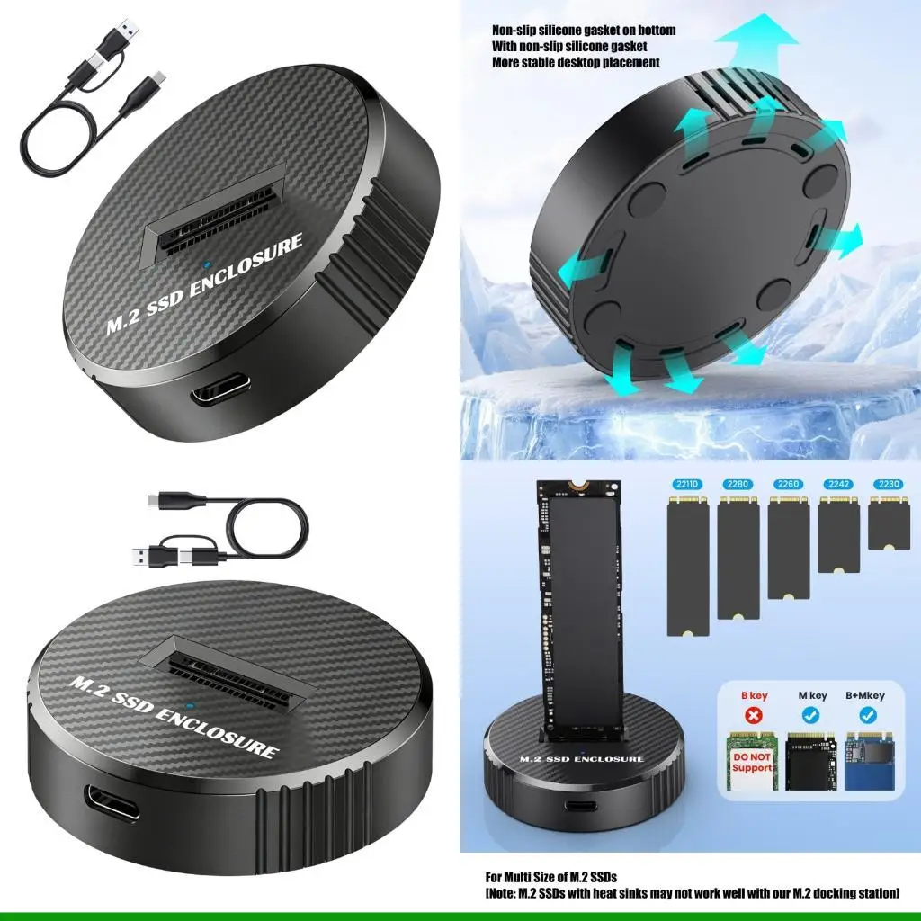 U55C Portable M.2 States Drive Box Efficient Cooling For Students Professionals