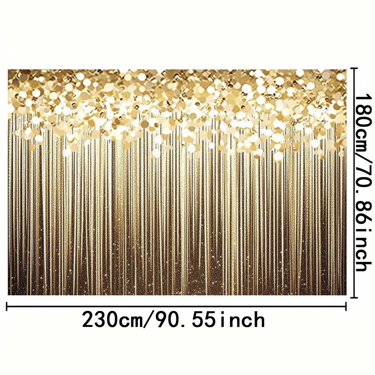 قطعة واحدة من خلفية الحفلات المزخرفة بالخرز الذهبي الأنيق - عيد الميلاد، التأكيد، المناولة الأولى - ديكور الحفلات #6