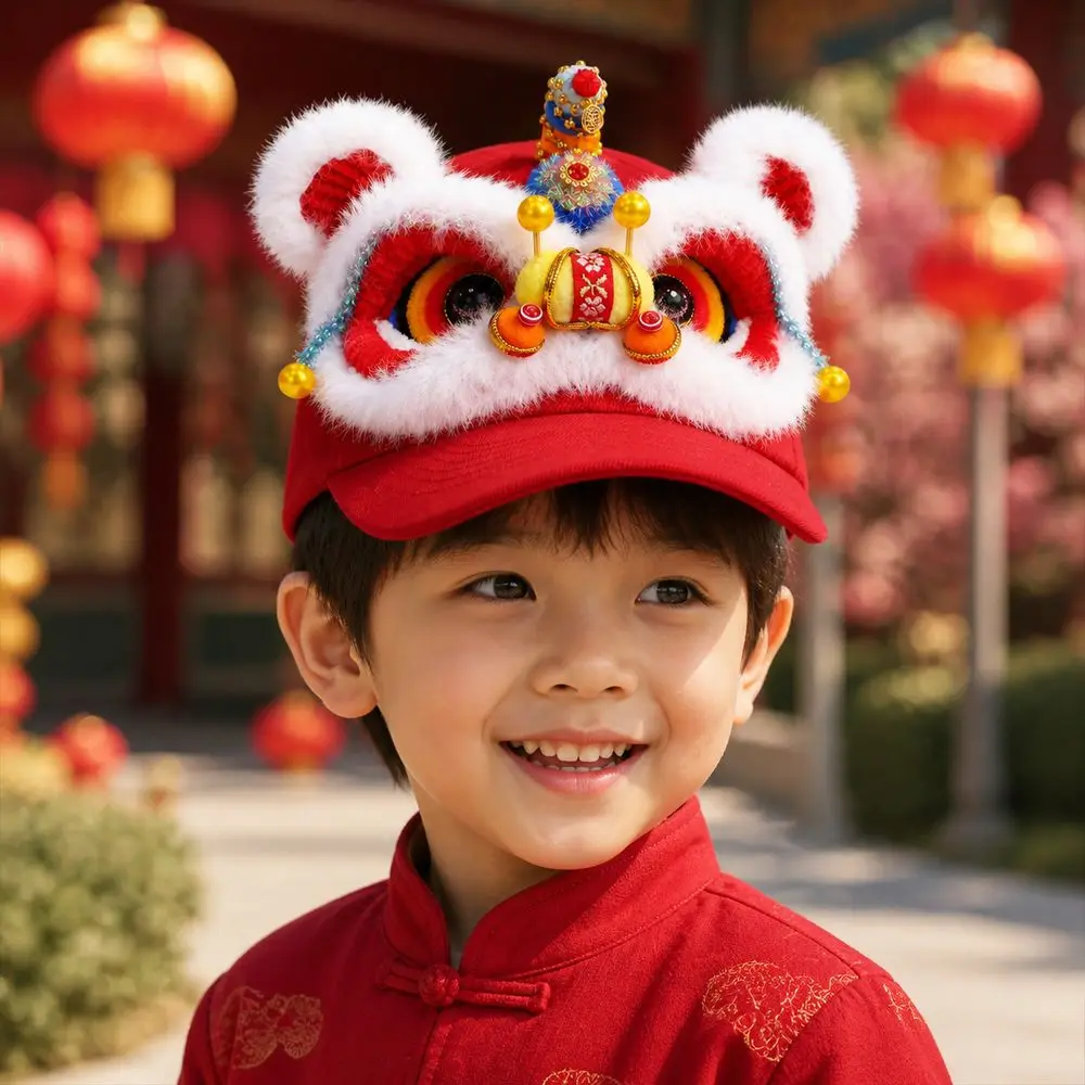 Creative Gift 3D Lion Dance Hat Lightweight Versatile Style Breathable Sun Visor Hat Breathable Baseball Cap
