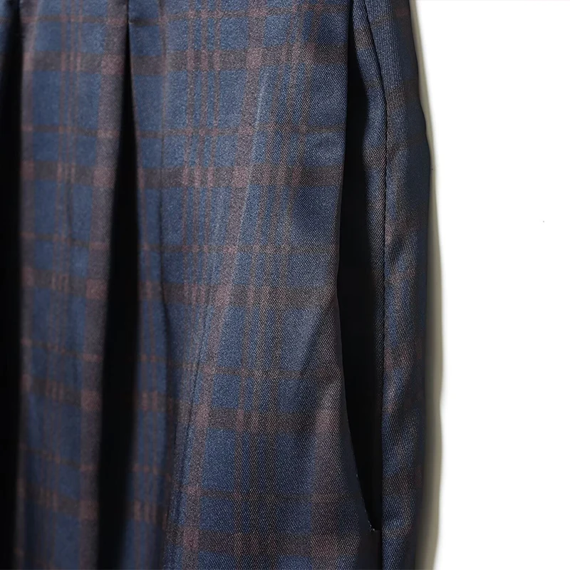 سروال نسائي فانوس ساتان بنمط داكن مع خصر مرن وأصفاد برباط ملابس نسائية مريحة غير رسمية