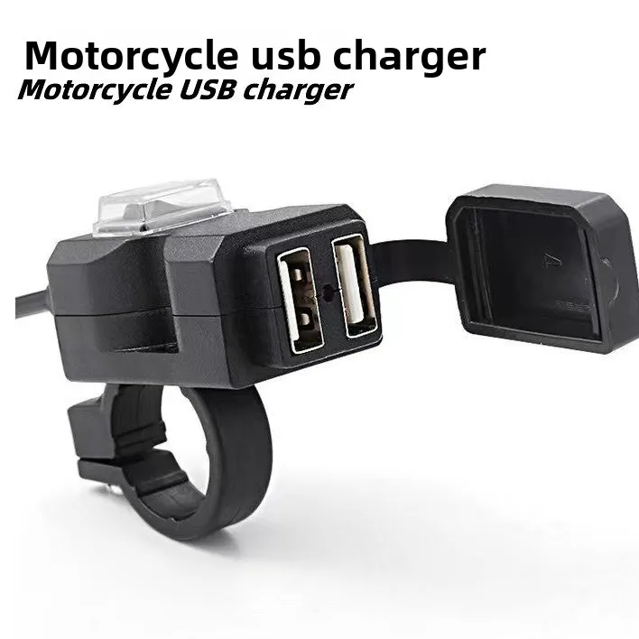 

Motorcycle electric car mobile phone charger fast charging dual usb car waterproof switch rearview mirror handlebar car charger
