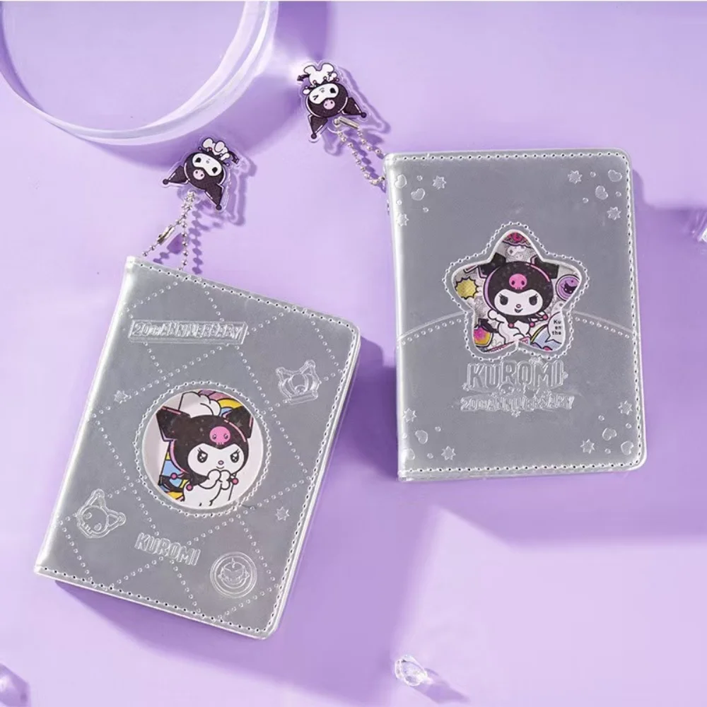 Genuine Sanrio Kuromi Loose-Leaf Notebooks Pendant Cartoon Hardcover Leather Planners Office Stationery Supplies Gifts