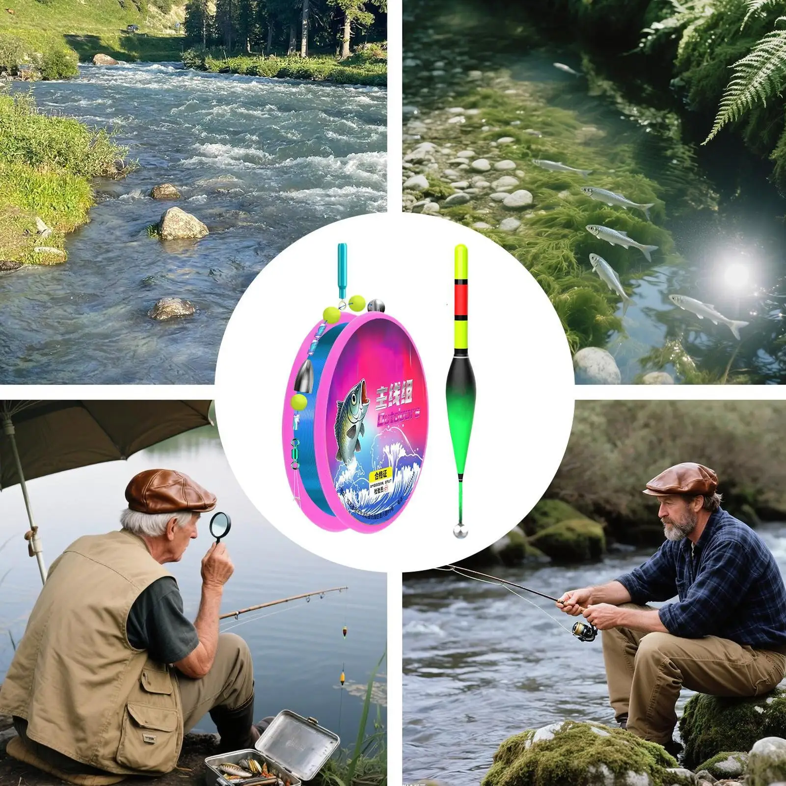 Angler-Set mit Automatischen Fischködern und Schnur für Salzwasser, Outdoor-Aktivitäten, Kajak, Boot, Anfänger und Profis