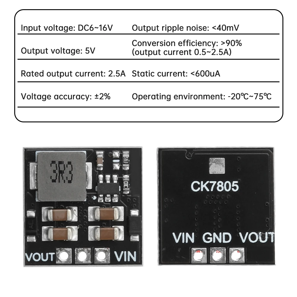 2.5A Mini DC-DC Buck Step Down Converter Board Module 6V-16V to 5V DC DC Voltage Regulator PCB Board Power Buck Module