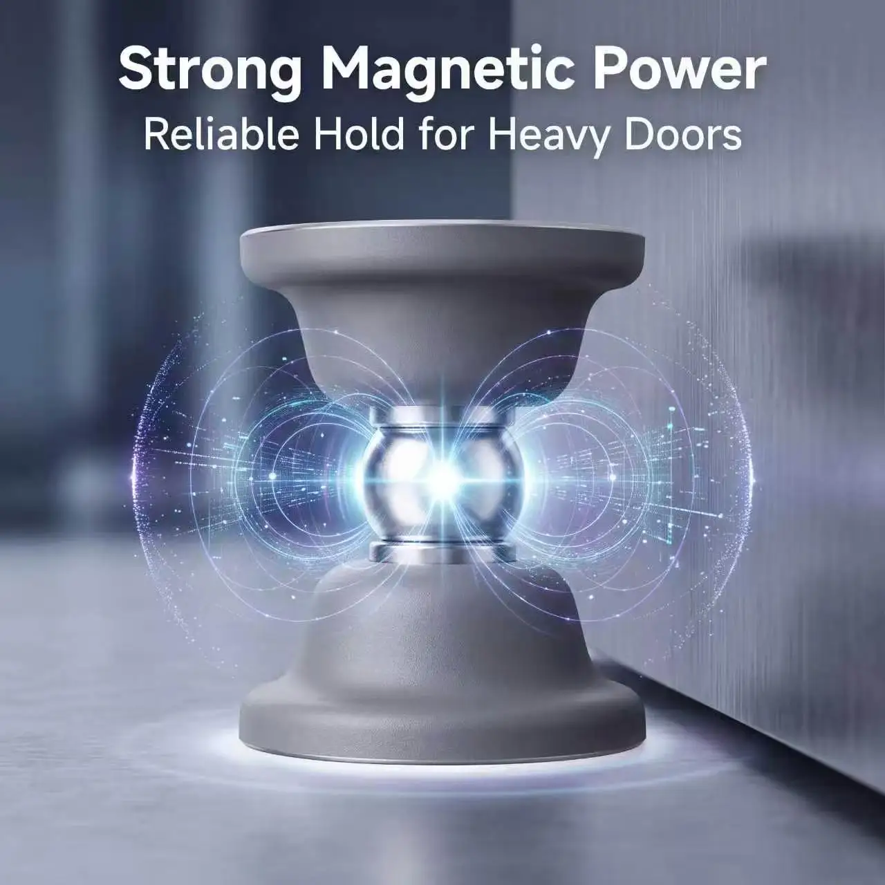 New Drill‑Free Magnetic Floor Door Stopper, Strong‑Magnet Silicone Anti‑Collision Door Catch, Rear‑Mount Door Holder for Bathroo