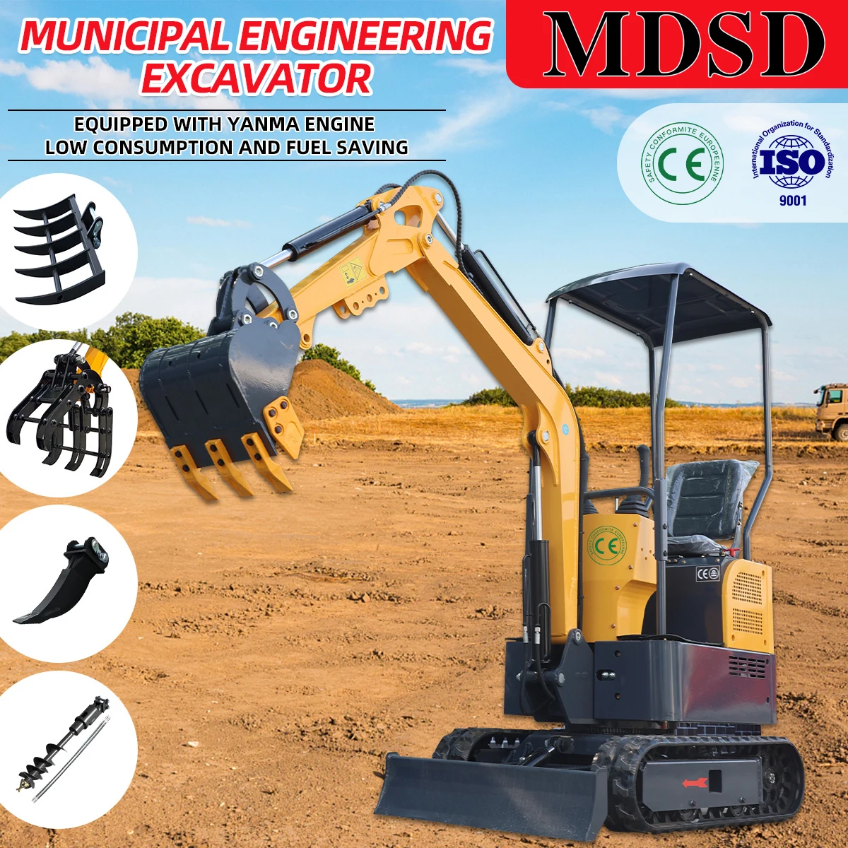 Mini escavatore di alta qualità per motore Kubota Ce Epa Euro 5 Uso multi-scenario Mini escavatore Fabbrica Consegna i prezzi Personalizza