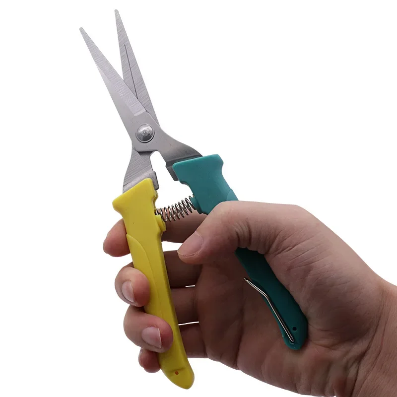 Stainless Steel Blade PP Handle Spring Effort Saving Splicing Colors Pruning Shears Bonsai Fruit Tree Prune Garden Scissors