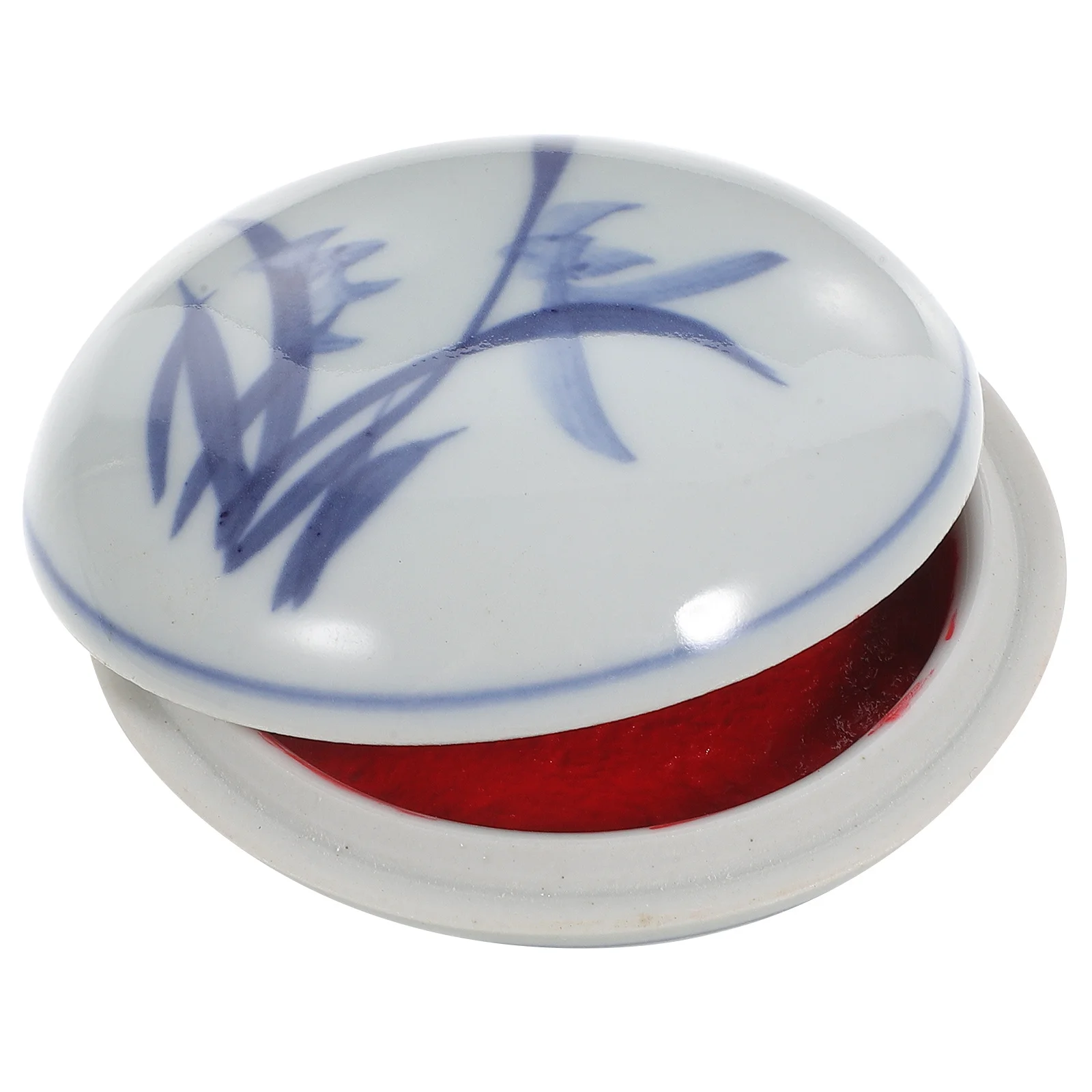 

Chinese Inkpad Red Ceramic Box Multi-Purpose Washable Diy Seal Stamp Painting Calligraphy Supply Office School Art Craft Ink Pad