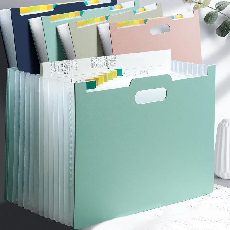 A4 File Folder Vertical Desk Multilayer Expanding Folders Budget Folder Test Paper Storage Sorting Classification School Office