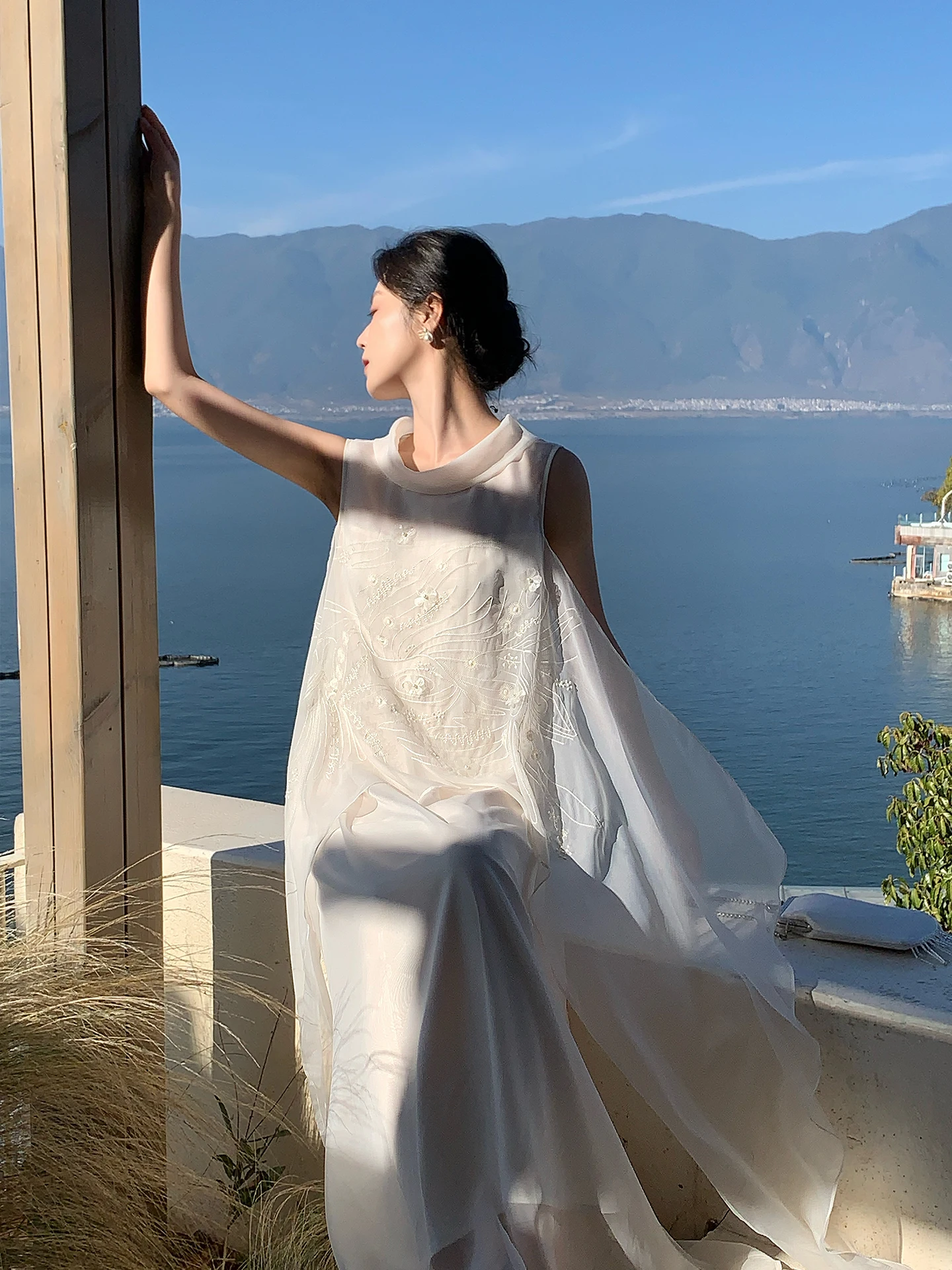 

Женская длинная юбка Chunhe Xiu Ranzhen Gentle Wind Svel Fairy с вышивкой, из полиэстера, для повседневной носки