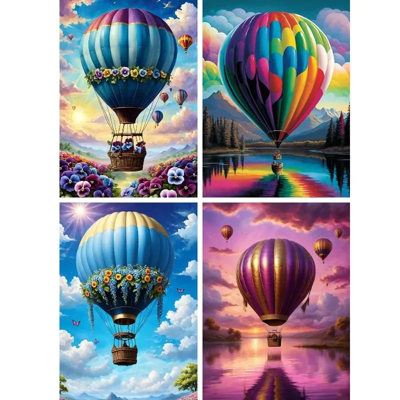 Diamond Art Painting Kits Hot Air Balloon Nursery Decor ,  Childrens Room Decor ,Vintage Travel Adventure Decorative Painting