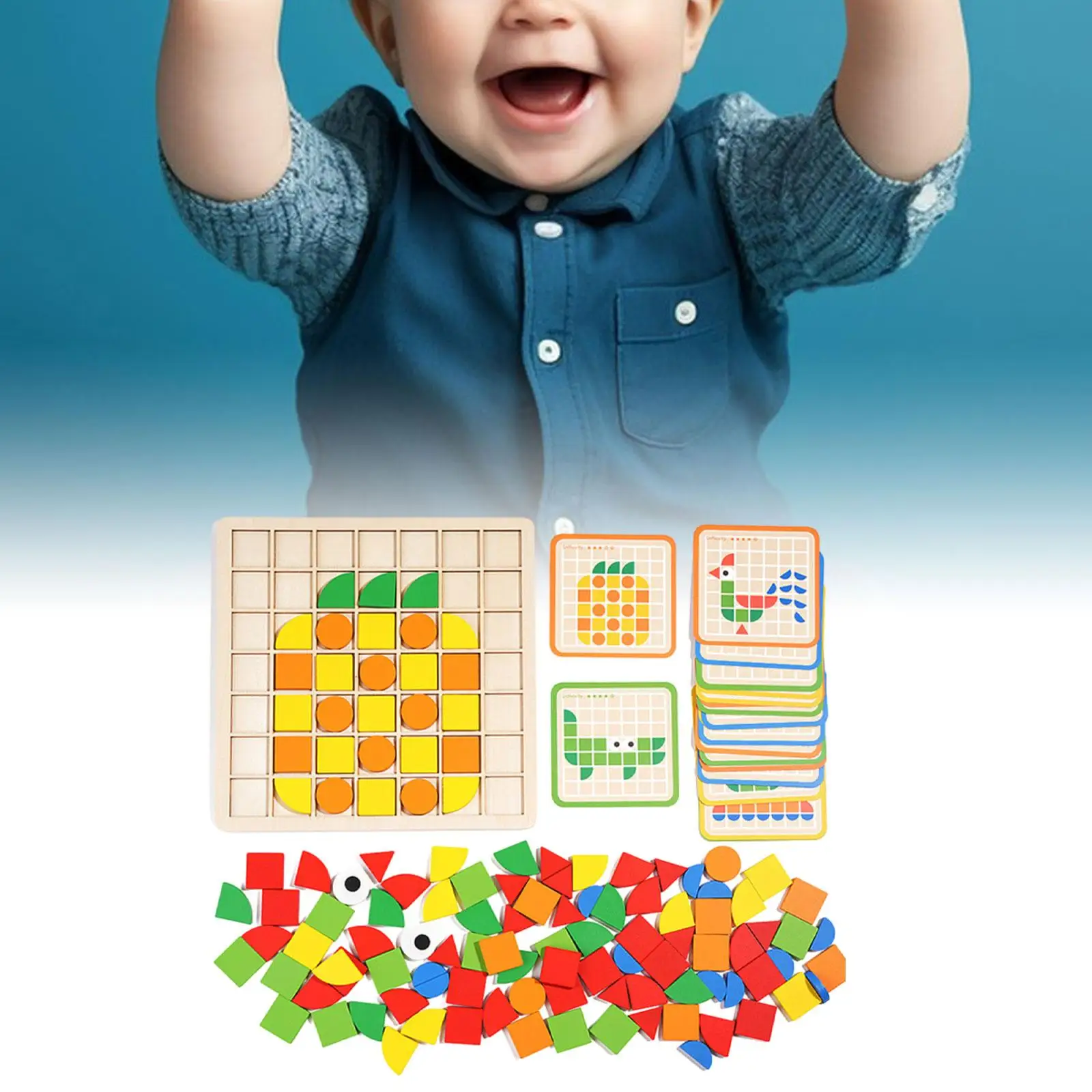Wooden Tangram Jigsaw Puzzle para crianças pré-escolares, forma de cor, classificação, forma geométrica, presentes para crianças