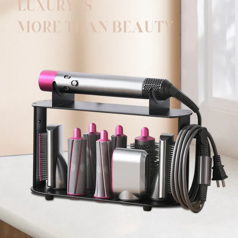 

Curling Iron Hair Dryer Storage Rack - Punch-Free Hanging Bracket, Desktop Electric Hair Holder Organizer for Salon