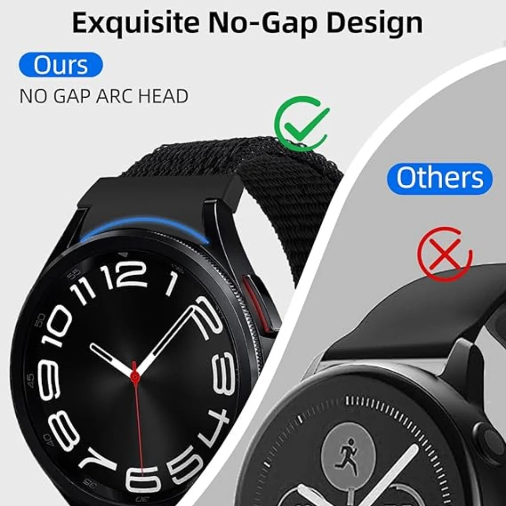 Nylonowy pasek do Samsung Galaxy Watch 7 6 5 4 40mm 44mm Bez luk Oddychająca opaska na nadgarstek do Galaxy Watch 6 4 Classic 47mm 43mm 46mm