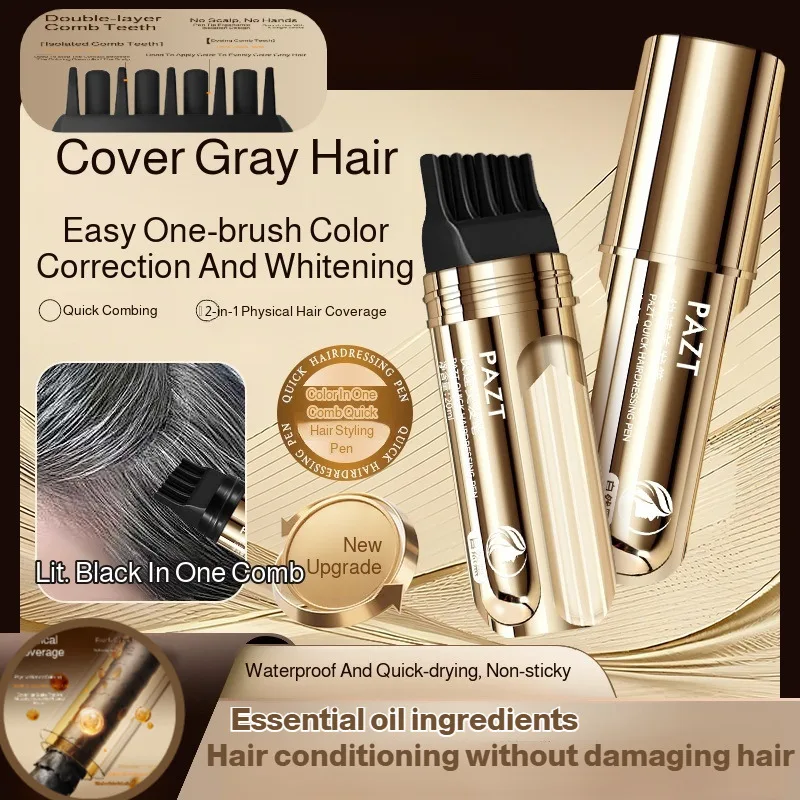 

Одноразовая расческа-карандаш для быстрой укладки и окрашивания волос, быстро закрашивает седину, не повреждает кожу головы, стойкий цвет.