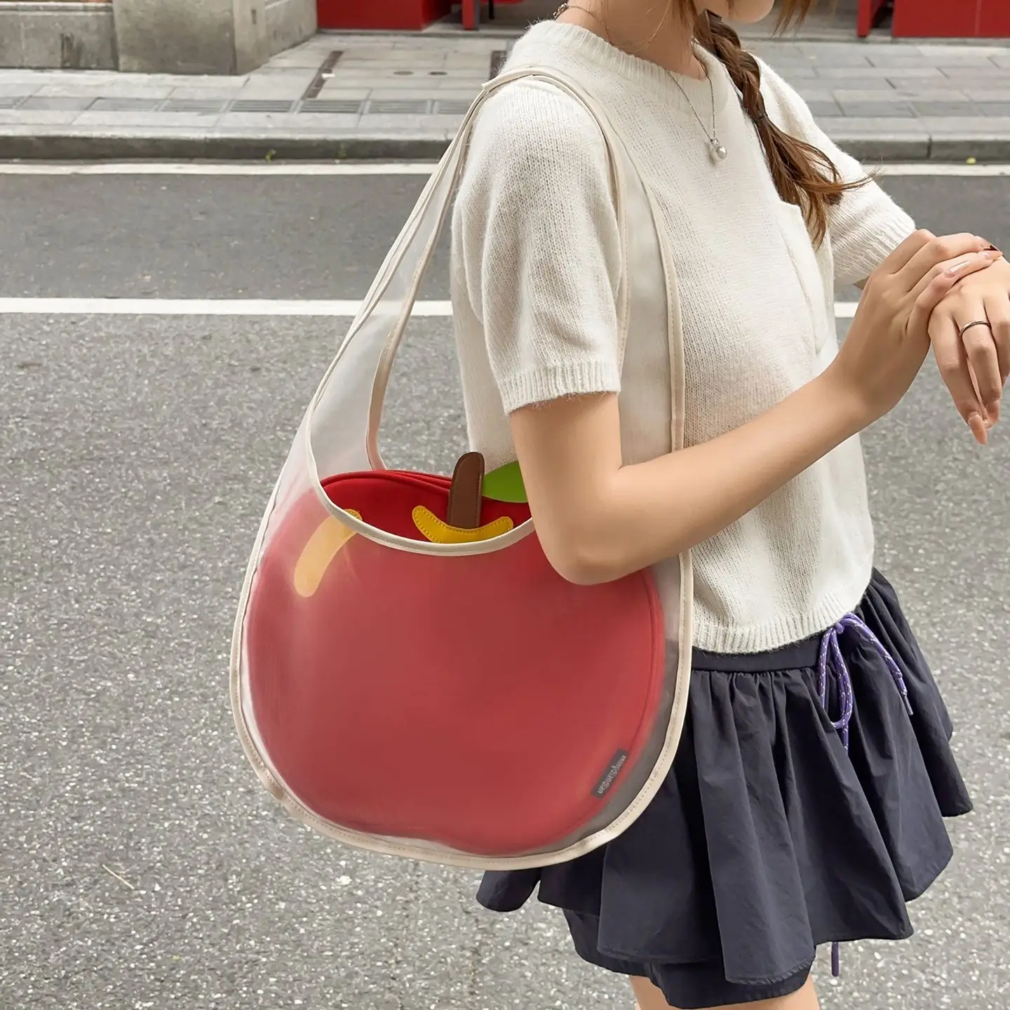 Composite Bag Women 2026 Korean Apple Lace High-Capacity Shoulder Bag Handbag Sweet Girls Bags