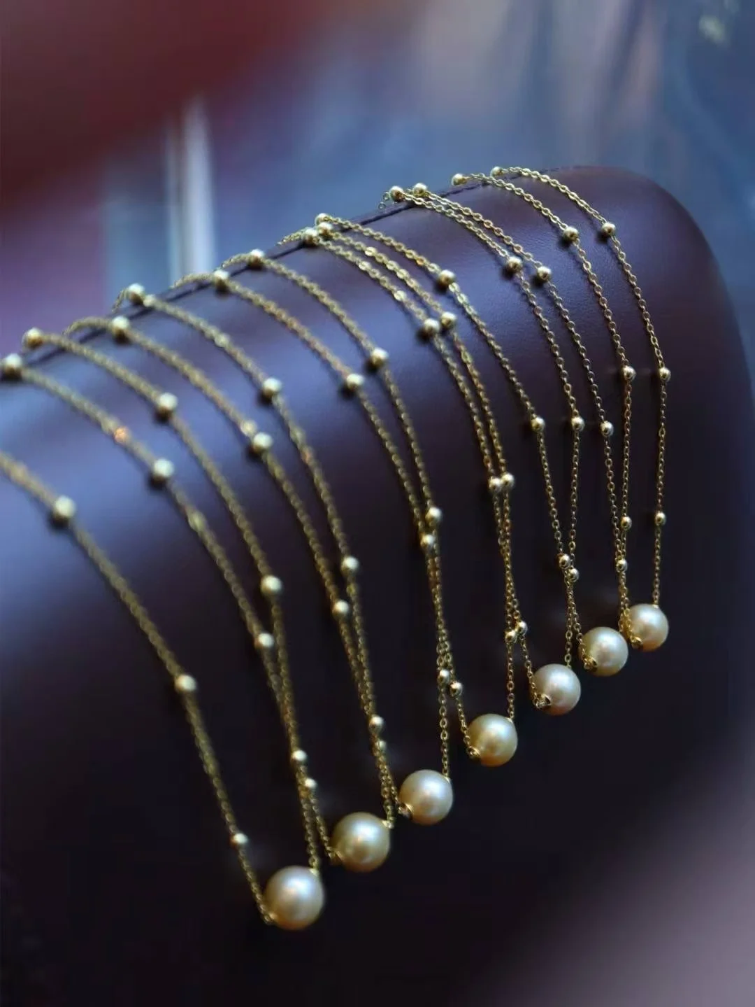 

Classic 925 Silver Gold Pearl Necklace Collarbone Neck Chain With 9mm Natural South Sea Champagne Golden Pearl Choker Jewelry