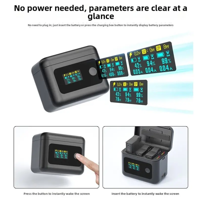 ABZW Camera Battery Charging Hub With LED Display For Go Pro 13 Fast Charge Station Battery Manager Charging Box
