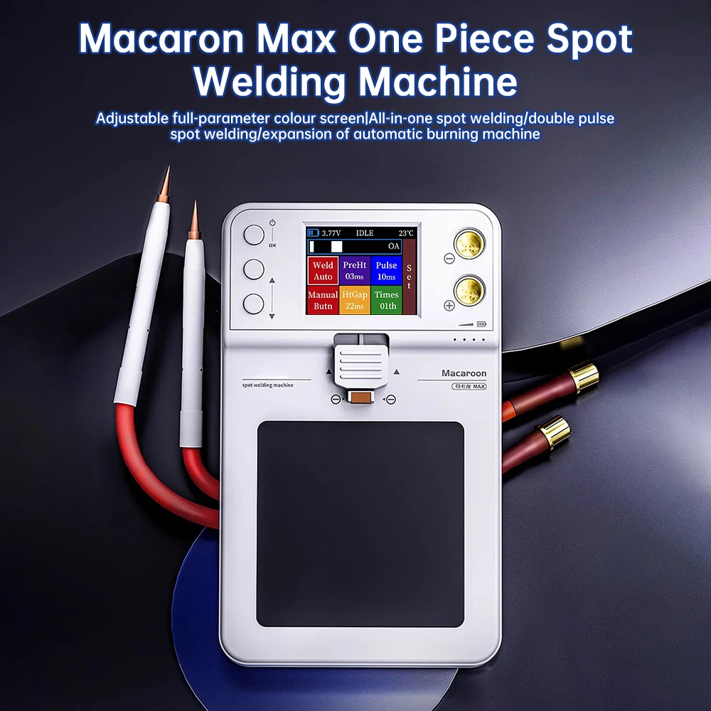 Macaroon Integrated Spot Welding Machine  Adjustable 6 Speed Pulse Time Micro Spot Welder for Phone 11-15PM Battery repair tools