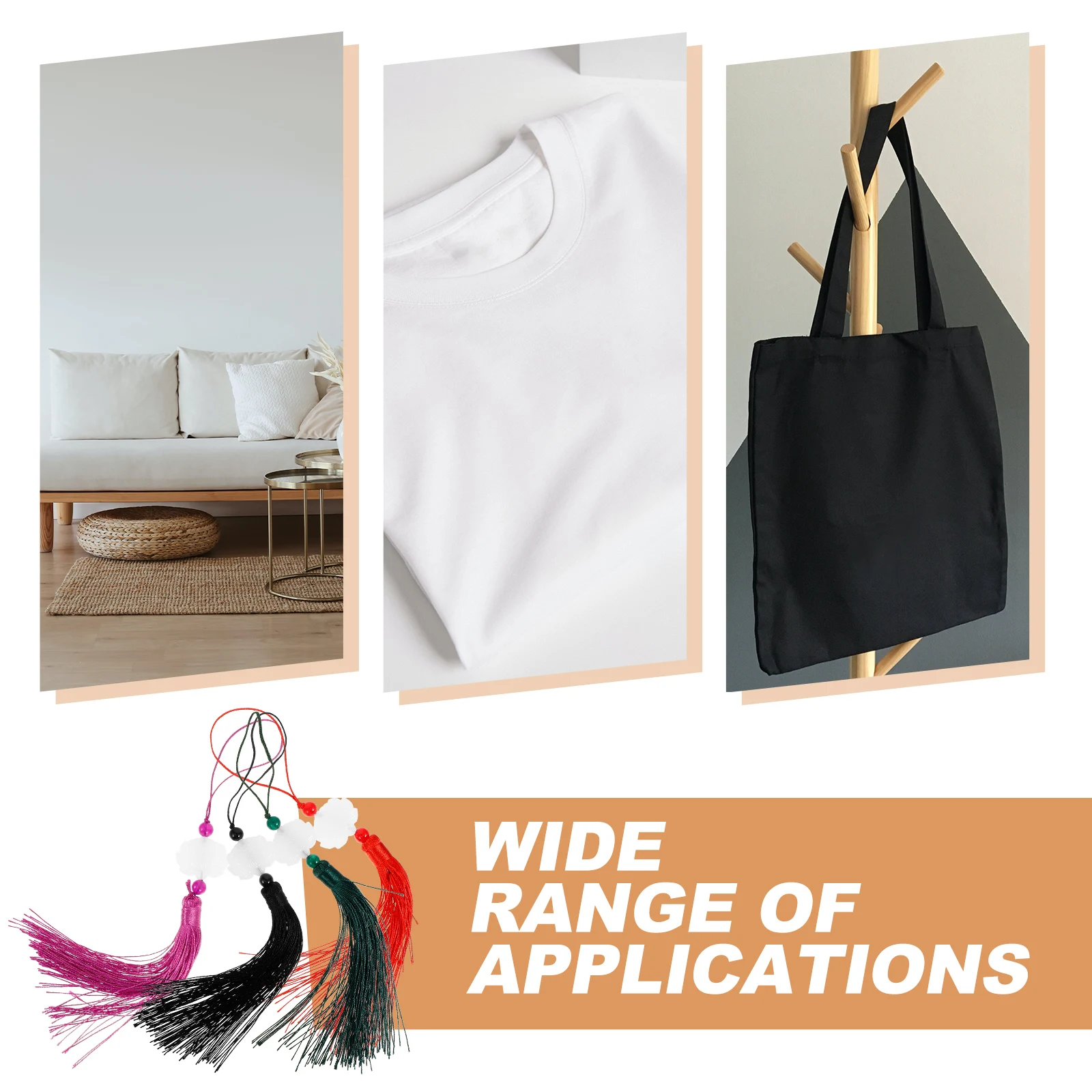 Colgante de borla de Jade de imitación de doble cara, exquisitos dijes decorativos hechos a mano para fanáticos y linternas, hogar versátil, 4 Uds.