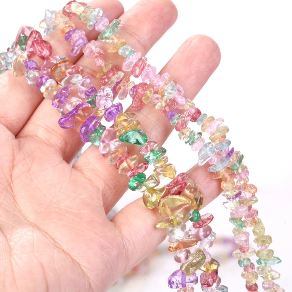 حبات رقائق سائبة طبيعية غير منتظمة ، لون ربيعي ، مشغولات يدوية لصنع الحلي ، سوار تصنعه بنفسك ، قلادة ، قرط ، 15 "، 3" ، 5 ، 8