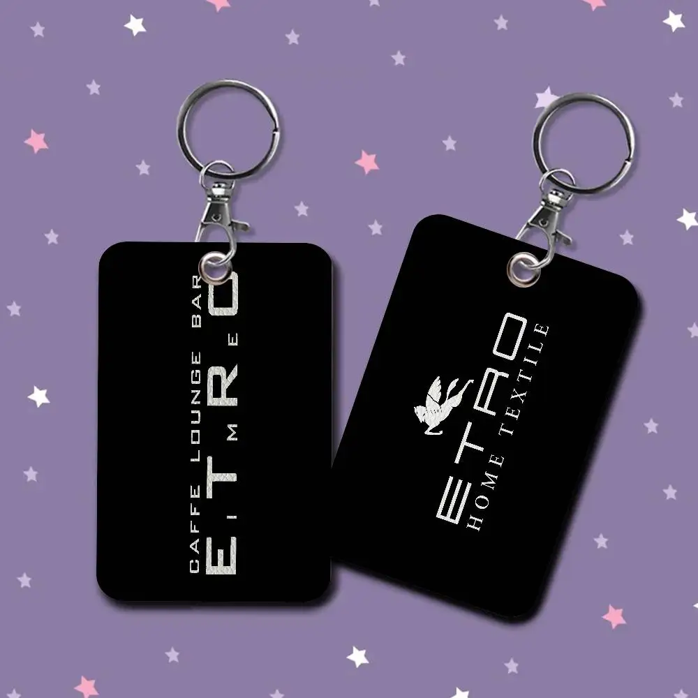 Brand E-Etro PU Soft Leather Rectangular Key Card Holder Induction Elevator Protection Cover Youth Faion Accory