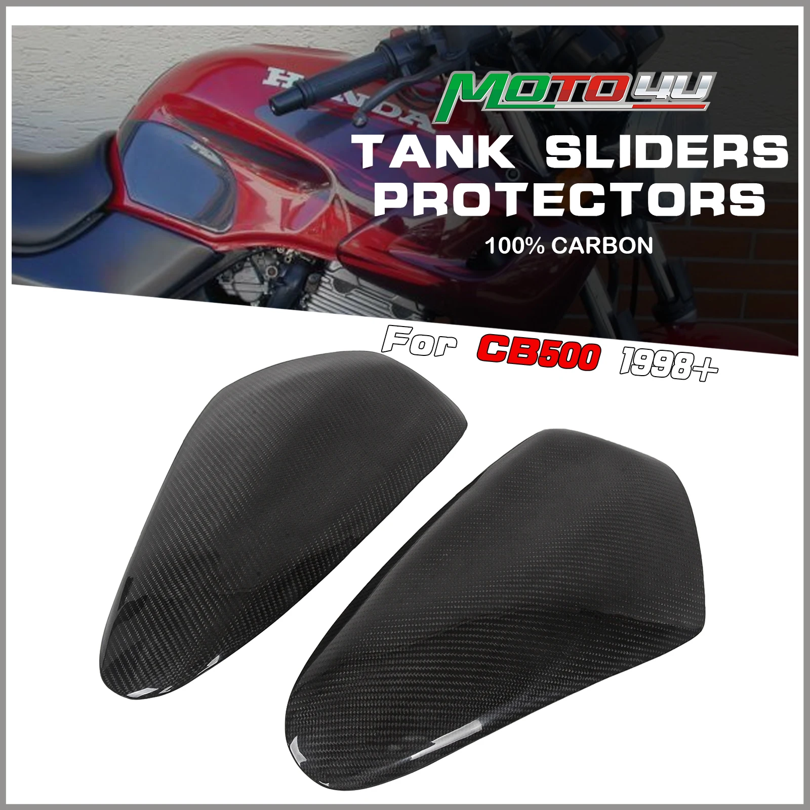 

New For Honda CB500 CB 500 1998 1999 2000 2001 2002 2003 Carbon Fiber Gas Tank Side Trim Cover Panel Fairing Cowling Motorcycle