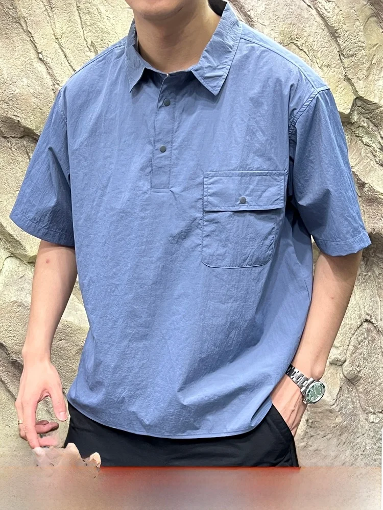 

Cool Feeling Ice Silk Fabric ort Sve irt Outdoor Function Qui Dry Line Мужская футболка-стойка Летняя тонкая