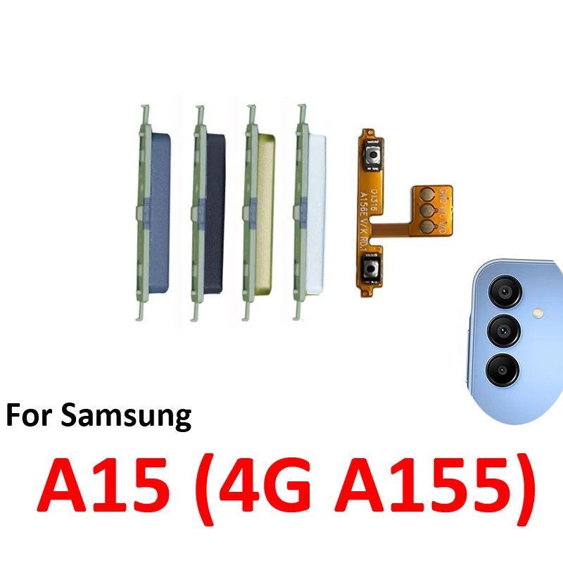 For Samsung Galaxy A15 LTE 4G A155 Phone New Volume Button Up Down External Key Internal Flex Cable Ribbon Repair Parts