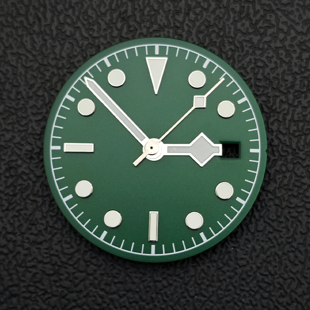 Cassa da 41 mm/30,5/31 mm quadrante verde luminoso adatto per accessori movimento 8215/8285 cinturino orologio da 22 mm parti di orologi orologi per uomo