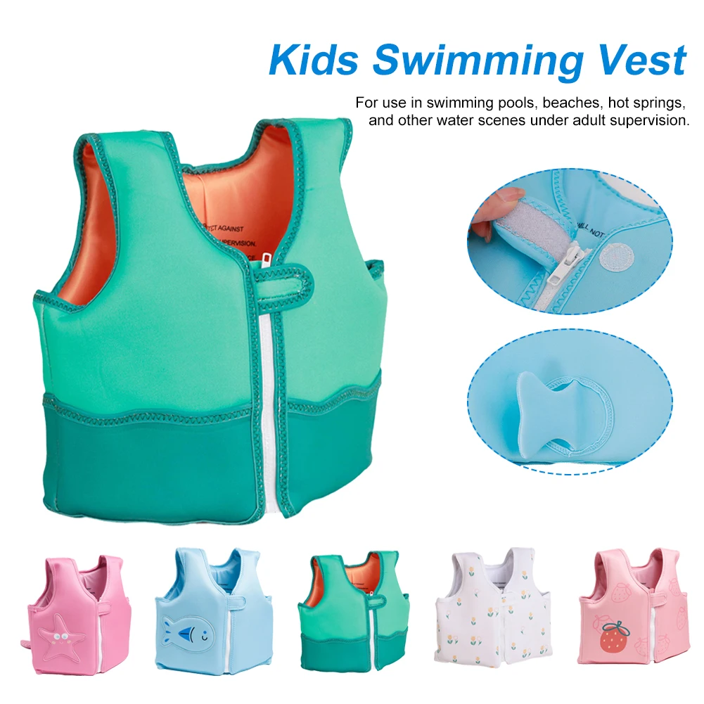 

2-6 Years Old Kids Life Jacket Swim Aid Life Vest Cute Floating Vest Child Safety Barrier Kayak Beach Swimming Pool Accessories