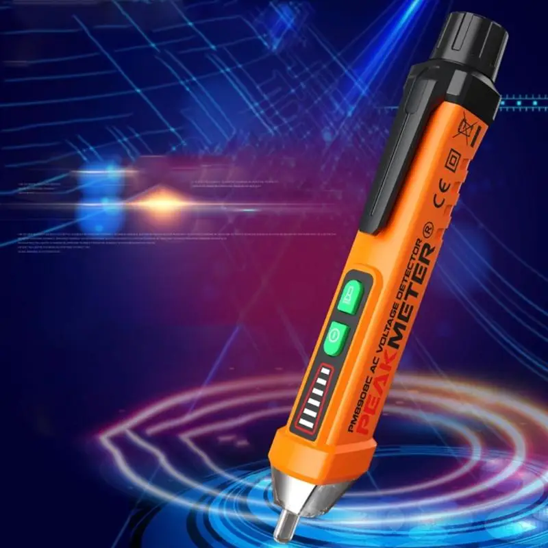 02DC Electrical Pen Non-Contact Voltage Detector AC12-1000V Voltage Tester Live-Wire Detector W Buzzer Audible- Visual Alarm