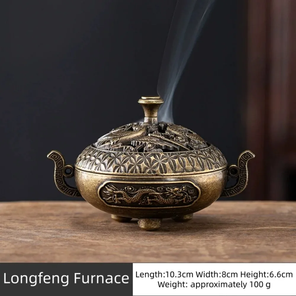 Kupfer-Räucherstäbchenhalter, Chinesischer Stil, Luxuriös, Haushalts-Innenraum-Räuchergefäß für Reines Sandelholz, Hochwertiger Adlerholz-Räucherstäbchenbrenner – Detail 6
