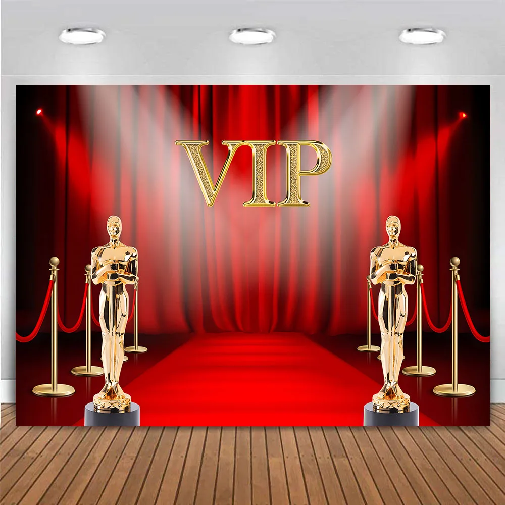 Customize Movie Night Red Carpet Stage Vip Photography Backdrop Birthday Party Decoration Banner Poster Background Photo Booth