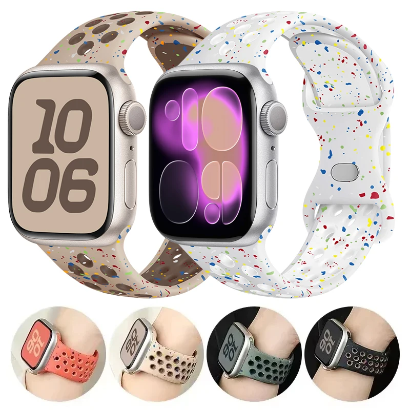 Original Silikonarmband für Apple Watch 49MM 46mm 45MM 44MM 41 42MM Sport Gummiband Iwatch Serie 11 10 9 8 7 6 SE Ultra1 2/3